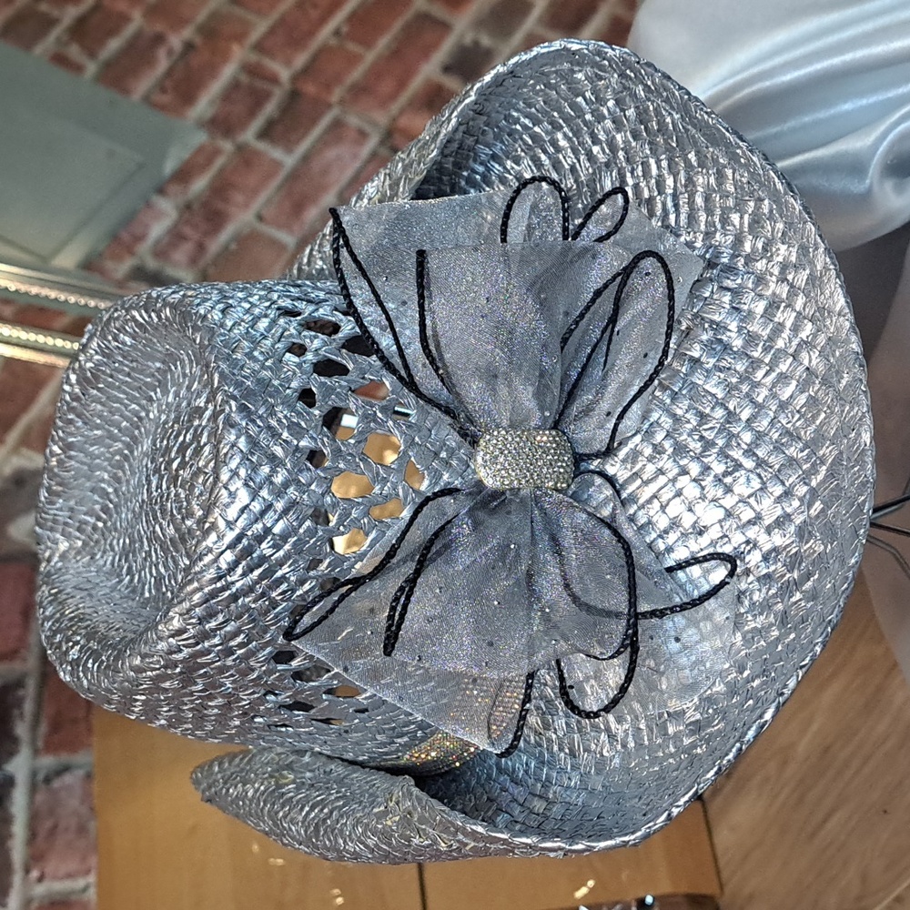 Silver Rhinestone Cowboy Hat - Picture 4 of 4